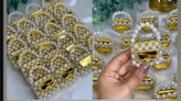 گیفت مرواریدی عروسی و تولد دستساز رنگ صدفی