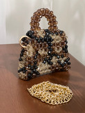 کیف پلنگی مینی مهرهای دستی و دوشی دستباف
